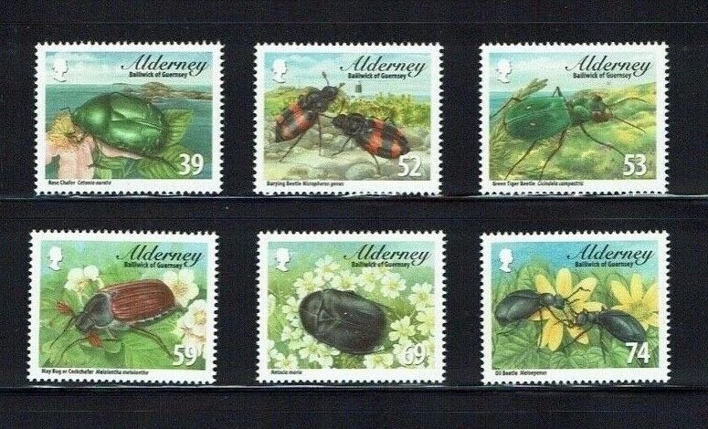 Alderney: 2013, Alderney Beetles,  MNH set. - Image 1 of 1