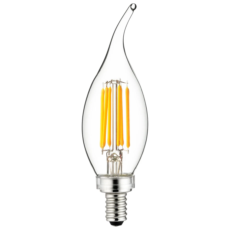 LED Filament CA11 Flame Chandelier Light 5W, 60W, 600LM Candelabra E12 2700K 1PK - Image 1 of 1
