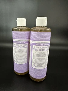 Lot of 2 Dr. Bronner's Hemp Lavender Pure Castile Soap 16 oz - Picture 1 of 3