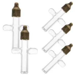 5 Pcs Anhänger Aus Glasflaschen Mini-Glasflaschen Mit Deckel Nachrichtenglas - Bild 1 von 12