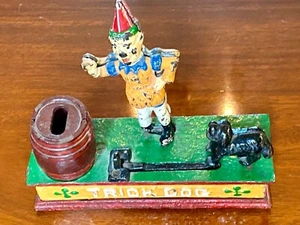 Vintage Cast Iron Trick Dog Coin Bank Terrys Village Works Missing Foot and Hoop - Picture 1 of 10