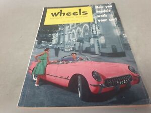 Jul 1956 WHEELS Mag CHEVROLET CORVETTE,  Customline Triumph TR3 Minx