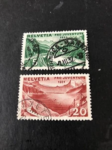 SUIZA, SCOTT # B57+B60(2) 1931 EDICIÓN DE VINO DEL LAGO GINEBRA Y ALEXANDRA USADO - Imagen 1 de 2