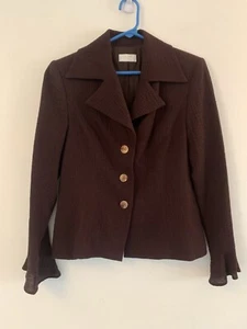 Austin Reed Signature Sz 10 Women’s Maroon Lined Blazer Textured Top New - Picture 1 of 10