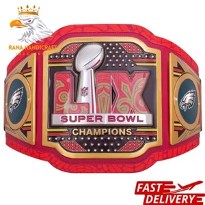 PHILADELPHIA EAGLES SUPER BOWL LIX WRESTLING CHAMPIONS REPLICA BELT 2MM BRASS - Picture 1 of 7