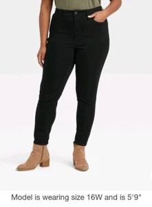 Women's Plus Size High-Rise Skinny Jeans - Universal Thread Black 22W - Picture 1 of 9