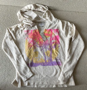 American Eagle Sunset Palm Trees Poncho Hoodie Womens S Sweatshirt Pocket NWT - Picture 1 of 9