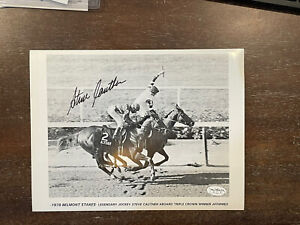 Affirmed 1978 Belmont Stakes 8x10 Steve Cauthen Autographed Auto JSA Certified