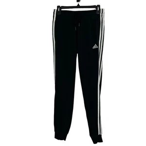 Adidas Damen Sport Jogginghose klein schwarz/weiß Streifen Gummibund - Bild 1 von 8