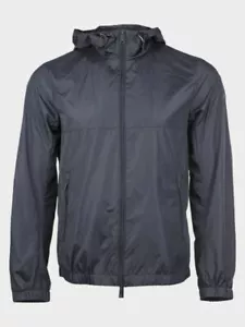 NEW original EMPORIO ARMANI navy Blue hooded jacket windbreaker Size 54 / XL - Picture 1 of 12