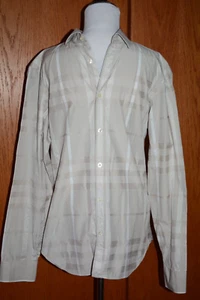 BURBERRY LONDON BEIGE CHECK NOVA LONG SLEEVE BUTTON DOWN SHIRT MEN SZ L *EUC* - Picture 1 of 8