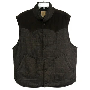 Tre Vero Mens XL Vest Coat Wool Blend Corduroy Tweed Plaid Western Rockabilly - Picture 1 of 11