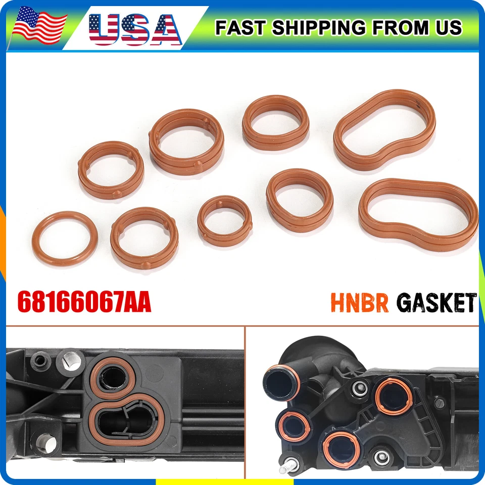 Engine Oil Filter Housing O-Ring Kit For Chrysler 300C Jeep Wrangler Dodge 3.6L — 第 1/4 张图片