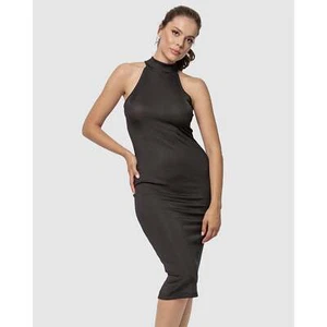 Oh!Zuza Turtle Neck Sleeveless Casual Ribbed Midi Dress - Picture 1 of 6