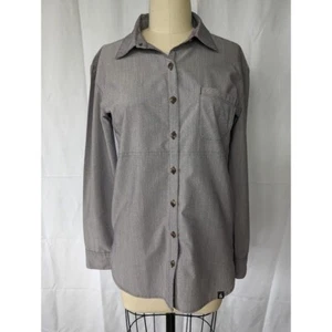 The North Face Button Front Performance Shirt Women's Size Small Gray Hiking EUC - Picture 1 of 6