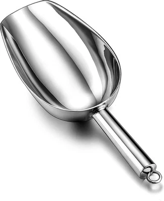 Совок для льда из нержавеющей стали 6 унций маленький металлический совок для пищевых конфет для кухни - Изображение 1 из 4