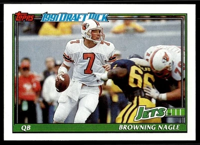 1991 Topps Browning Nagle Rookie New York Jets #481 - Image 1 of 2