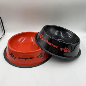 Snap-on Hundenäpfe 2er Pack mittel rutschfest Metall Hund Katze Futter Wassernapf rot schwarz - Bild 1 von 7