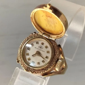 Reloj Bucherer Anillo Ojo de Tigre Cuerda a Mano Funciona desde Japón Artículo de Moda Raro - Imagen 1 de 24