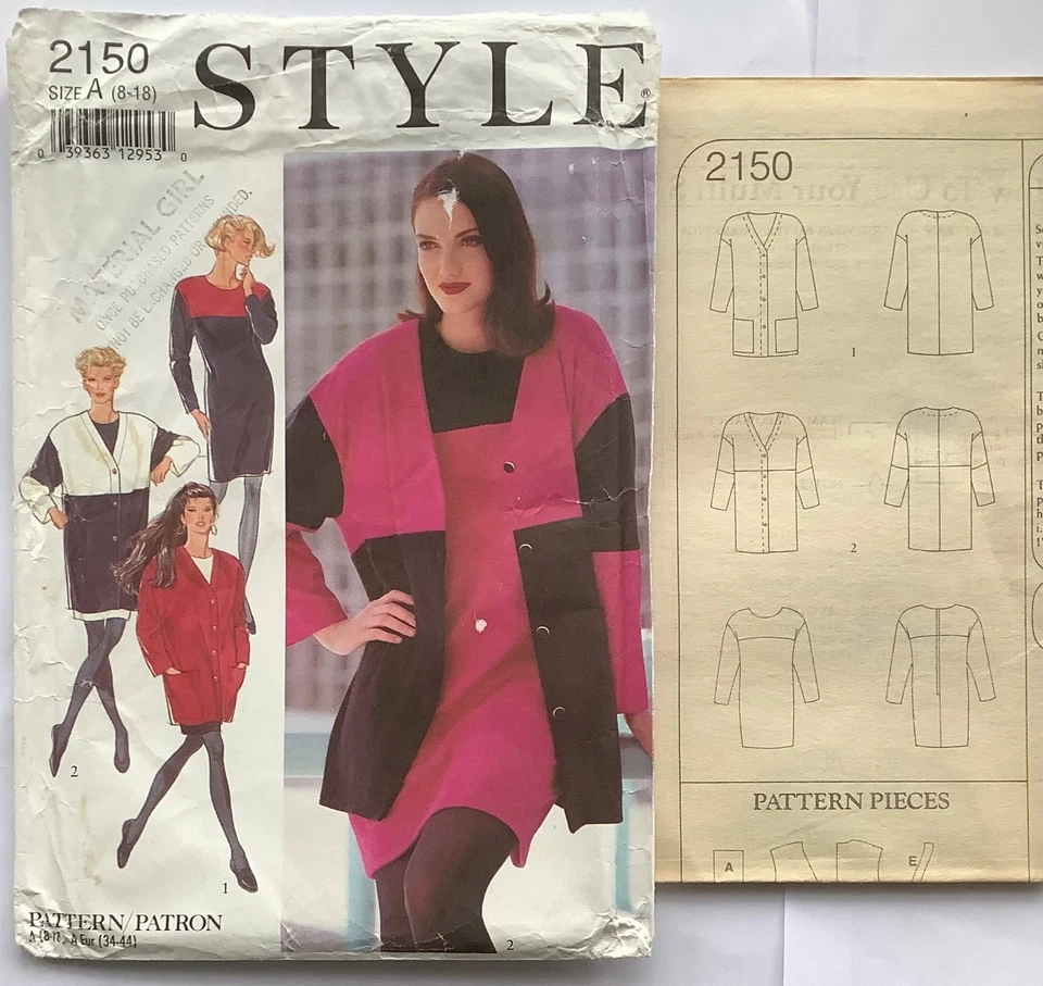 Style 2150 UNCUT Sewing Pattern 90s Dress and Jacket - 8 to 18 - Image 1 of 3