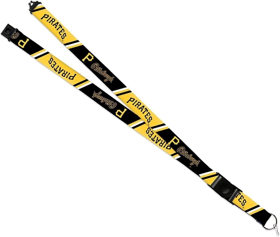 Pittsburgh Pirates Lanyard Keychain Double Sided 18 Inch Button Clip Safety... - Image 1 of 4