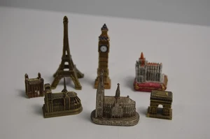 7 edifici souvenir in miniatura punto di riferimento europeo Torre Eiffel Big Ben Notre Dame - Foto 1 di 16