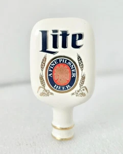 Miller Lite Tap Handle Fine Pilsner Beer Bar Vintage Ceramic Porcelain Knob 4.5" - Picture 1 of 9