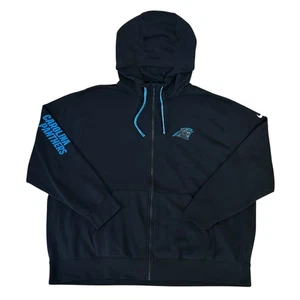 Nike Carolina Panthers Team PE Full Zip Hoodie Jacket Mens 4XL Black Blue NEW - Picture 1 of 9