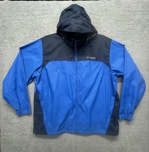 Chaqueta de lluvia Columbia Weather Drain para hombre talla XXL azul con capucha cremallera completa - Imagen 1 de 18