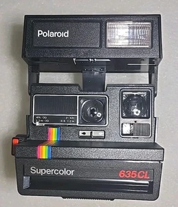 Cámara Polaroid Supercolor 635CL de colección a rayas arco iris - probada - Imagen 1 de 7