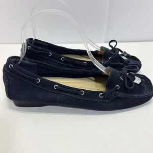 Michael Kors dunkelblau Wildleder Halbschuhe Flats Gr. 7 Quasten klassisch - Bild 1 von 10