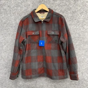Voyager Giacca Camicia Uomo, Soft Shell Peluche Foderato in Pile Rosso Plaid, Taglia L, NUOVO - Foto 1 di 12
