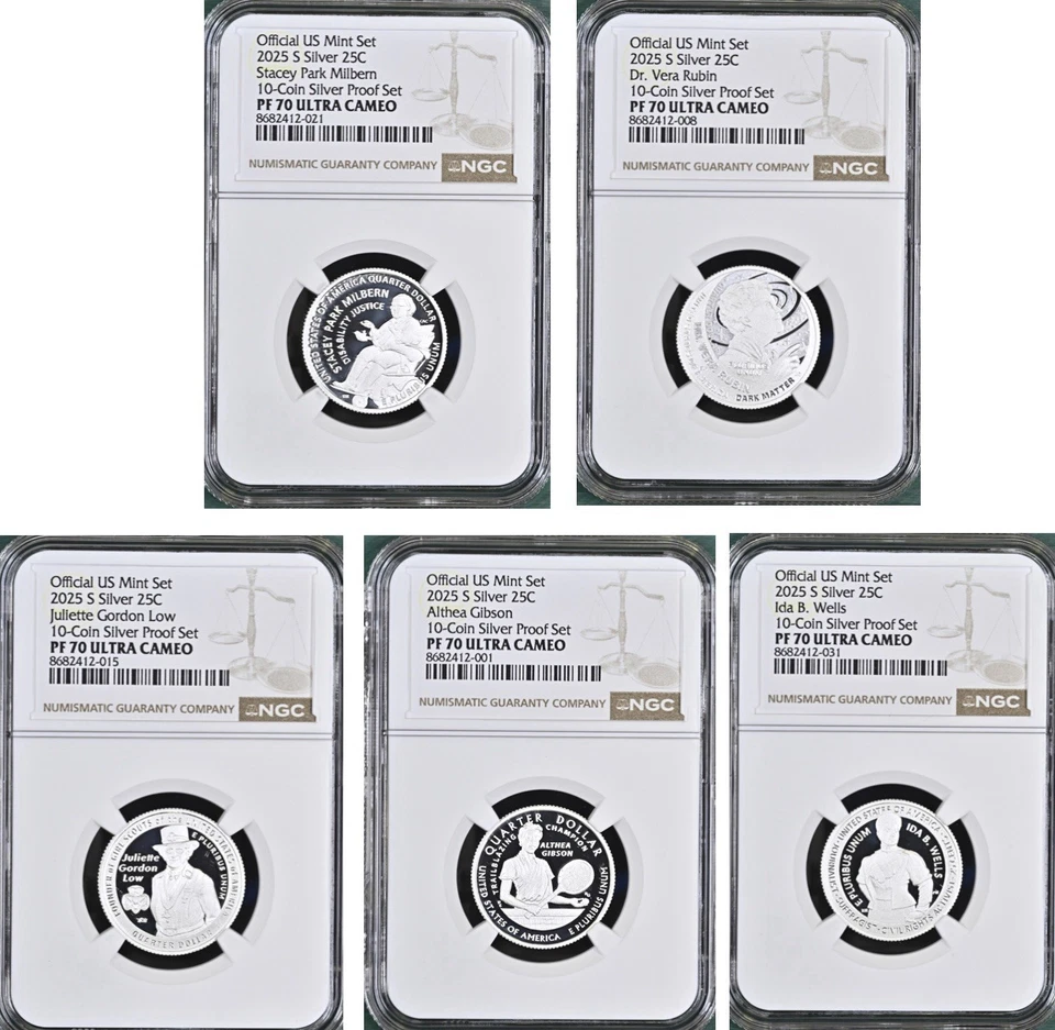 2025 S Silver Quarter Set Amercian Women Limited Edition NGC PF70 Ultra Cameo TU - Image 1 of 2