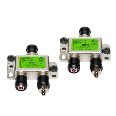 Directv SWM Approved 2-Way Wide Band Splitter (2-Pack) - Image 1 of 4