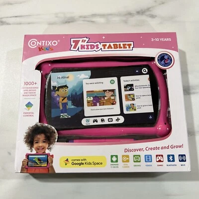 Contixo V10 平板电脑 7 英寸 IPS 高清显示屏、WiFi、Android、2GB RAM 16GB ROM - 粉色 — 第 1/4 张图片