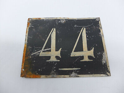 Hausnummer 44 Schwarz Blech Blechschild Antik Frankreich Französisch Weltkrieg • 29€