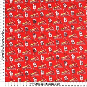 St. Louis Cardinals Fabric BTY, 6653-B, Cotton, 58 Inches Wide - Picture 1 of 1