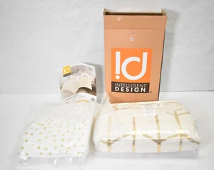 Intelligent Design Comforter Bedding Set King/California Size 5 Piece Ivory/Gold - Picture 1 of 13