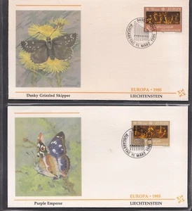 LIECHTENSTEIN 1985 2 FLEETWOOD FIRST DAY COVERS EUROPA MUSIC + BUTTERFLY CACHET - Picture 1 of 2