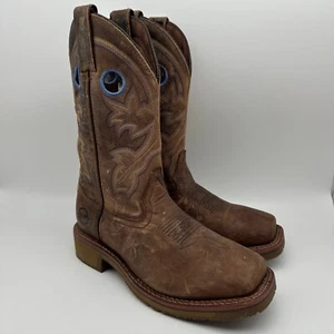 Botas de Vaquero HH Doble H Para Hombre 6.5 Cuero Marrón Acentos Azules (DH2410) - Imagen 1 de 11