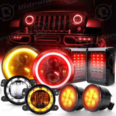 Faro LED 7" + Luz antiniebla + Señal de giro + Kit de luces traseras para Jeep Wrangler JK 07-17 Foto 1 de 4