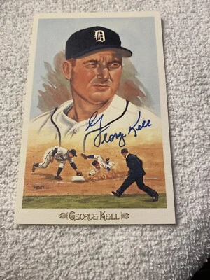 GEORGE KELL SIGNED AUTOGRAPHED PEREZ STEELE CELEBRATION POSTCARD DETROIT TIGERS - Image 1 of 2