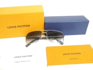 Auth LOUIS VUITTON Metal Gray Eye Wear Pilot Attitude Sunglasses #a540 - Picture 1 of 12