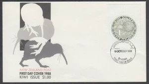 NEW ZEALAND FDC 1988 $1 KIWI 'B A BANKNOTE CANADA' (ID:14/D5952) - Picture 1 of 1