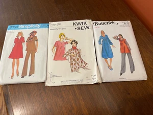 Vintage CUT & UNCUT (1970's) maternity sewing patterns Lot of 3 Size 12  - Picture 1 of 3