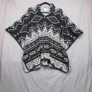 Belle Du Jour Tribal Print Poncho Black & White Women Size | S - Picture 1 of 13