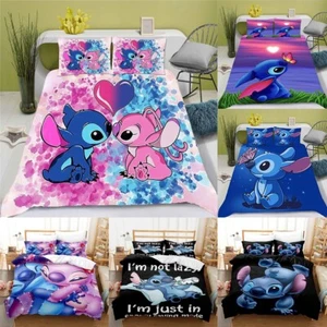 3D Lilo & Stitch Quilt Duvet Cover Bedding Set Single Double Queen AU Gifts - Picture 1 of 17