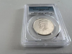 2000-S SILVER KENNEDY HALF DOLLAR PCGS PR69DCAM - Picture 1 of 4
