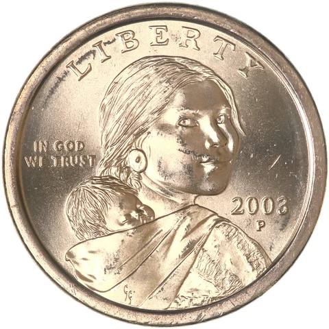 2003 P Native American Sacagawea BU Dollar US Mint Coin Cover