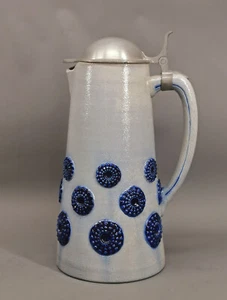 9145056-d Jug Westerwald Art Nouveau Gray Cobalt Ceramics Gerz H28cm - Picture 1 of 6